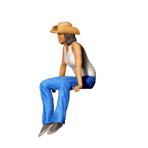 1Woman0098.jpg N1 Femme assise à l'arrière d'une camionnette