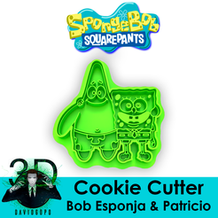 Marketing_BobEsponjaPatricioPacifico.png STL file SPONGEBOB & PATRICIO COOKIE CUTTER / SPONGEBOB SQUAREPANTS・3D print design to download