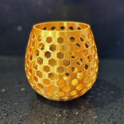 Tealight-Honeycomb_Actual.jpg Tealight Candle Holder - Polygon (honeycomb)