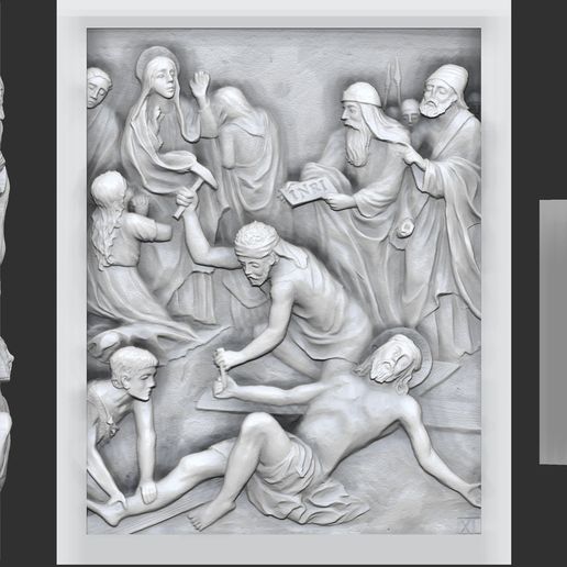 11-XI.-STAZIONE-Gesù-inchiodato-in-Croce-60-75-9mm.jpg Way Of The Cross-14 Stations of  Cross  Via Dolorosa Via Crucis