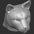 17.jpg Cougar / Mountain Lion head for 3D printing