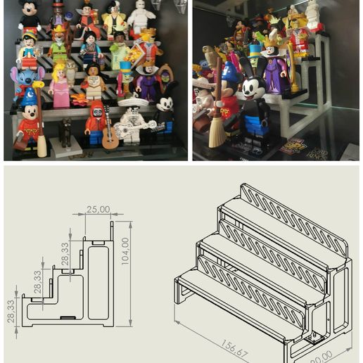 Minifigure Display Stand - no furhter Parts needed - simple Assembly
