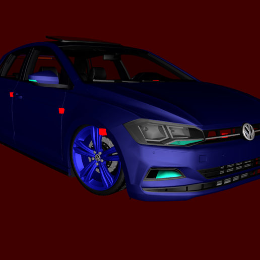 Volkswagen Polo 2018 (.DFF) - 3D model önizlemesi
