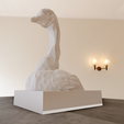 bust-low-poly-3.png ostrich bust statue low poly stl 3d print file