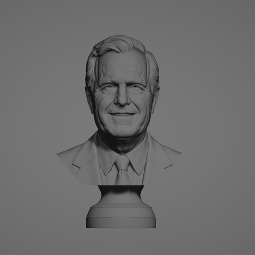 George H. W. Bush Bust - High Detail US President Statue 3D Model