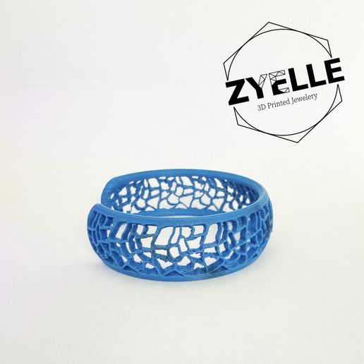 Voronoi Cuff Bracelet STL | 3D Printed Geometric Jewellery | No Supports Needed