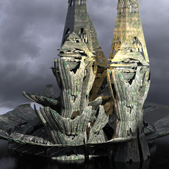 flower-green-temple-ruin-1.221.png OBJ-Datei Moos-Ruinen Alien-Blumen-Tempel Ruinen-Kuppel・Design für 3D-Drucker zum herunterladen