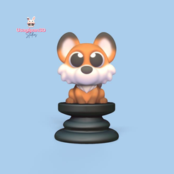 23.png 3D file Little Prince Chess - Knight - Fox・3D printing idea to download