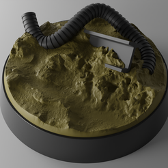 25mm-scrap-desert-promo.png Free STL file 1x 25mm base with scrap desert ground (promo)・Template to download and 3D print, Mr_Crates