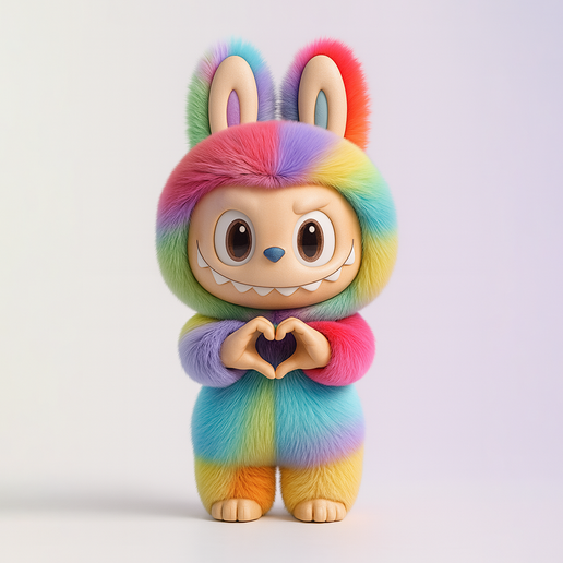 🌈 Rainbow Labubu Pop Mart Pop Mart Kasing Lung toy・ STL