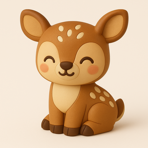🦌 Kawaii Deer Keychain - 2 Variants・ STL File for 3D printing・Cults