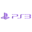 PS3_letters.stl Fichier STL gratuit Playstation 4/3 Support d'étui de jeu - Options de dos plat et de dos complet・Design à télécharger et à imprimer en 3D