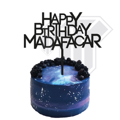 Topper-Funny-10-Madafacar-P.png STL file Funny - Happy irthday madafacar - Cake Topper・3D printer model to download