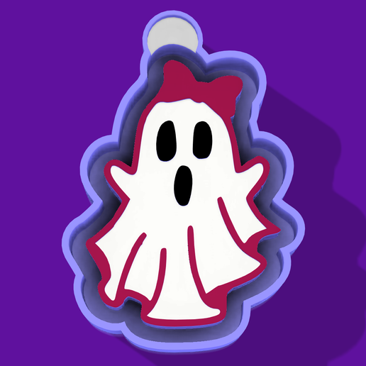 👻🎀 Ghost Girl Gasp – Freshie, Keychain, Resin & Candle Mold - 3D model önizlemesi