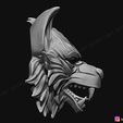 15.jpg Wolf Mask - Japanese Samurai Mask - Oni Tiger Mask - Halloween 3D print model