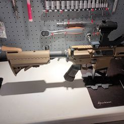 20230525_171240.jpg STL file Airsoft Ares Amoeba M4 buffer stock adapter・3D printing template to download