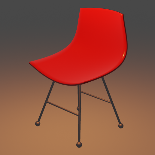 Simple 3D plastic chair - 3D model önizlemesi