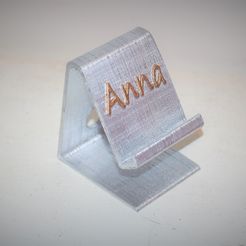 Anna phone pic sideways.JPG Download file Anna Phone stand • 3D printable object, M3DPrint