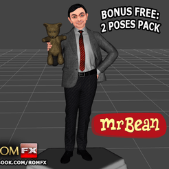 mr bean impressao0.png Archivo 3D Mr Bean - Rowan Atkinson - Figura Imprimible・Diseño imprimible en 3D para descargar, ROMFX