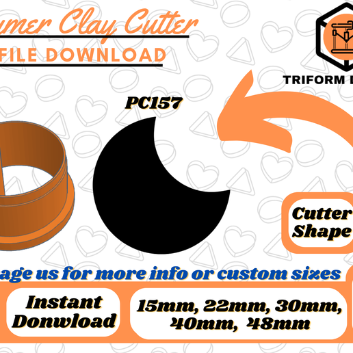 Moon Polymer Clay Cutter | PC157 3D model