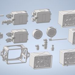 Assembly1.jpg STL file 1/35 scale WW2 german Fusprech radio set・Design to download and 3D print