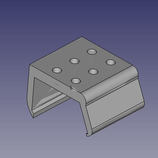 Gadget mounting platform base for DELL U2412 monitor - 2 unit width 3D model