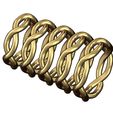 Eternity-Overlapping-knot-band-size6to10-03.jpg Anel de eternidade com nó sobreposto e torcido tamanhos 6 a 10 modelo de impressão 3D