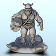 42.jpg Horned orc with tree trunk 7 - Troll Warhammer resin Age of Sigmar Figures 28mm 32mm 15mm