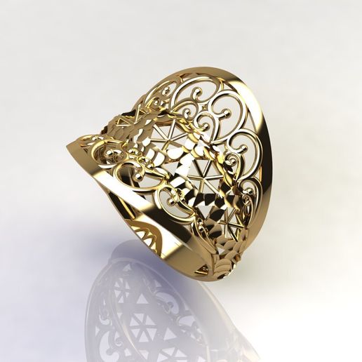 Women's Ring Women Ring Ladies Ring Elegant Fashion Jewelry Wide Band 3DM STL