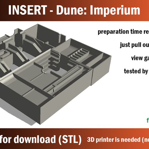 Dune Imperium game insert / box organizer 3D model