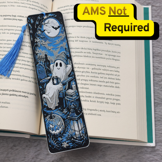 Relaxed Ghost Halloween HueForge Bookmark