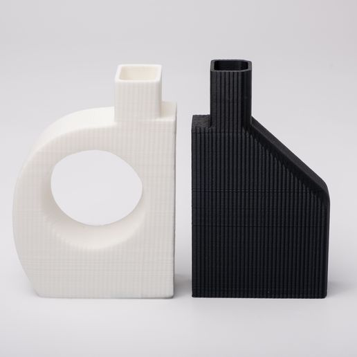 DSCF9908.jpg Ribbed Geometry Vases – Modern Decorative Set with Vertical Texture