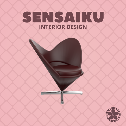 Miniature Replica 1:12 Verner Panton 02. Heart Cone Chair for Miniature Dollhouse - Vitra - 3D Print Instant Download - Miniature Furniture Designer Series