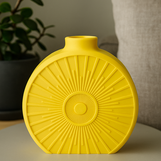 Sunburst Modern Vase – Eclectic Decorative Accent 3D model