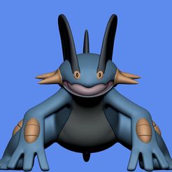 swampert-render.jpg Fichier OBJ Pokemon - Swampert・Idée pour impression 3D à télécharger, Fontoura3D