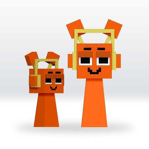 Sprunki Orange  STL 3D Model Minecraft movie Character Fanart