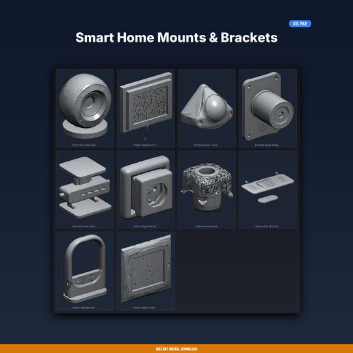 Smart Home Mounts & Brackets Collection - 10-Model STL Bundle