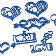 Sans-titre-4.jpg 10 Biscuit Moulds - Love - Valentine's Day - Valentine's Day - Love - Cookie cutter - Biscuit Cutter