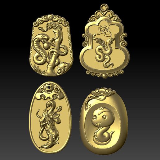 Snake Zodiac Pendant 3 3D model