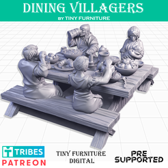 SF1_MMF.png STL file Dining villagers (SITTING FOLKS)・3D print design to download