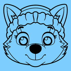 paw-patrol-everest-blue.png STL file Paw Patrol Character Head Bundle 2D Wall Decoration・3D printer design to download