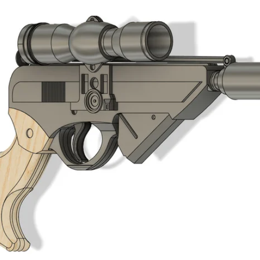 4.png Fichier 3D Pistolet sniper X8 (blaster de Lando Calrissian)・Plan à imprimer en 3D à télécharger, EsotericFX