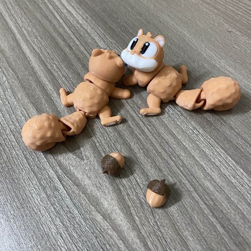 20250810_145319680_iOS.jpg Niedliches 3D gedrucktes Eichhörnchen Spielzeug mit Eicheln - austauschbare Gesichter