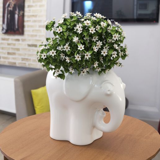 Download STL file Two Elephants Planter Pot, Printable Plant Pot