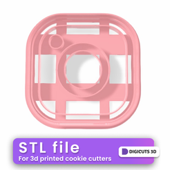 Instagram-cookie-cutter.png STL file Instagram cookie cutter STL File - Social Media Cookie Cutters・3D printable model to download