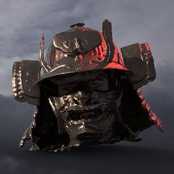 samurai-1.4042.png Download OBJ file Samurai fantasy helmet horned・Model to download and 3D print, aramar