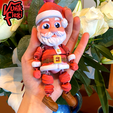 01.png Christmas Santa Claus Flexi Print-In-Place + figure & keychain