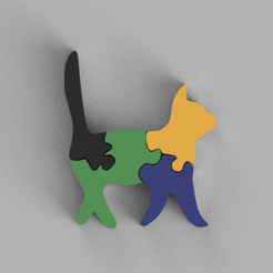 Gato.png Archivo STL gratis Puzzle gato encajable jugue・Modelo para descargar y imprimir en 3D, vicentosqui