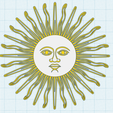 sun-face-funny.png Sun Moon face, 2 STL files, wall art decoration, artwork craft template design