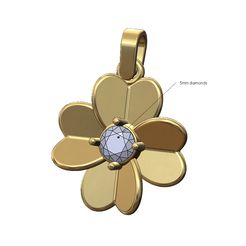 Solitaire-5mm-Clover-hearts-pendant-bail-00.jpg Fichier STL Pendentif et breloque en forme de cœur courbé en diamant solitaire Modèle d'impression 3D・Plan pour impression 3D à télécharger